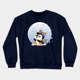 Christmas Penguin with Snowglobe Crewneck Sweatshirt